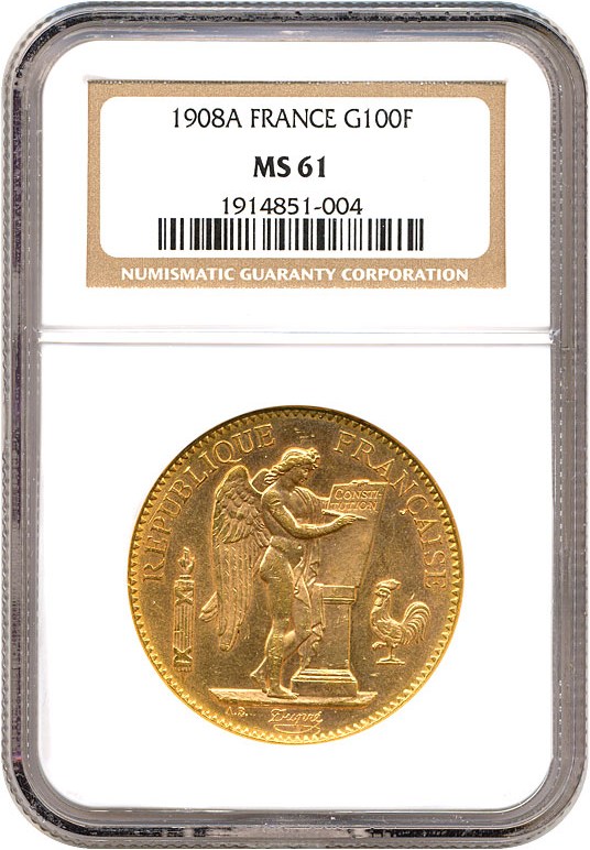 1908-A 100 Fr MS