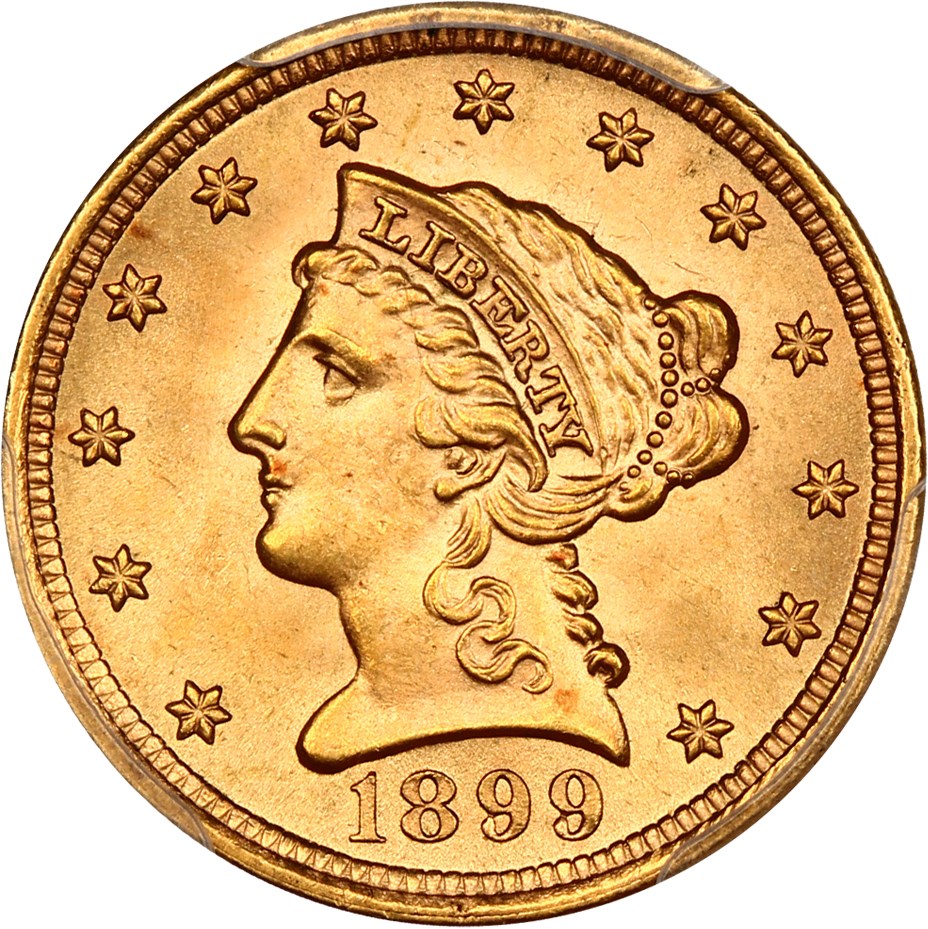 image for: 1899 $2.5 PCGS MS66 ex: D.L. Hansen