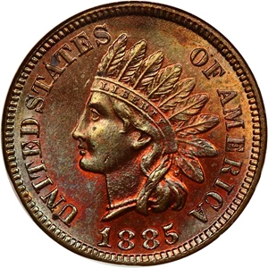 image for: 1885 1c NGC MS65 RB (Eagle Eye Photo Seal)