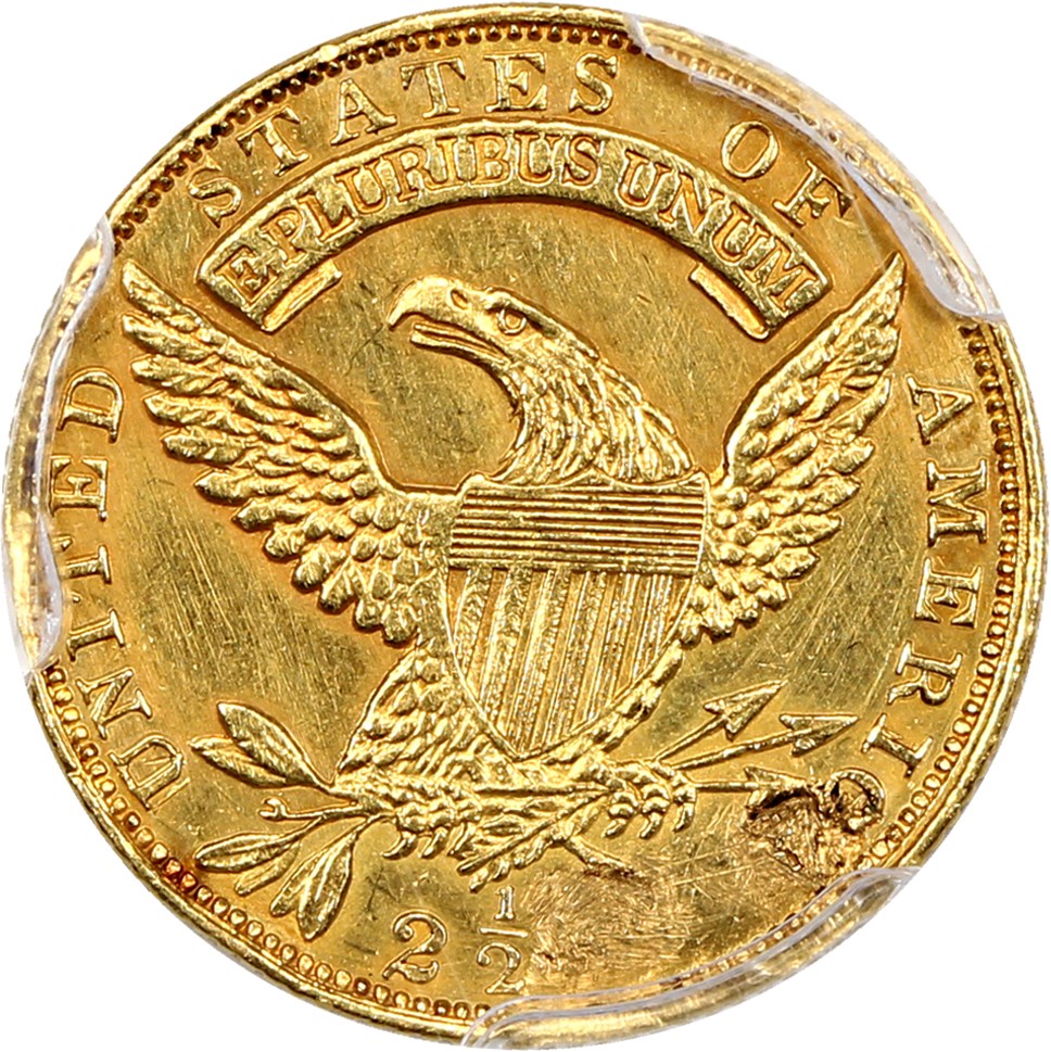 image for: 1833 $2.5 PCGS AU Details (Repaired) ex: D.L. Hansen