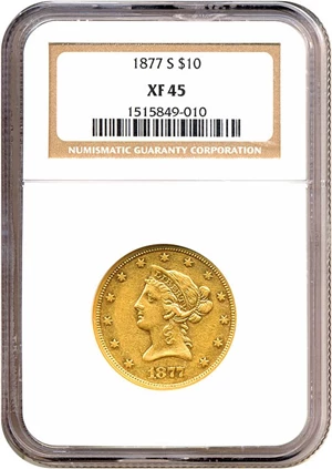 image for: 1877-S $10 NGC XF45