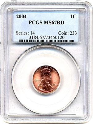 image for: 2004 1c PCGS MS67 RD