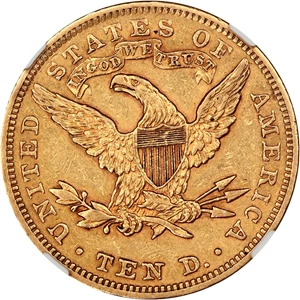 image for: Mint Error: 1903 $10 NGC AU50 (Obverse Misaligned Die)