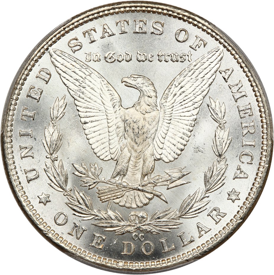 image for: 1890-CC $1 PCGS/CAC MS63 (Tailbar, VAM-4) ex: Carson City Collection/D.L. Hansen