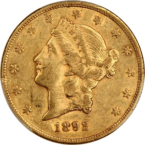 image for: 1892-CC $20 PCGS AU55