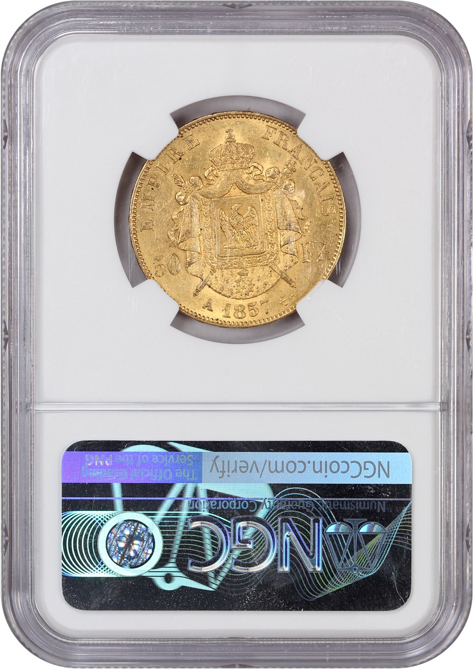 image for: 1857-A 50 Fr NGC MS62 