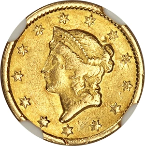 image for: 1852-C G$1 NGC AU50