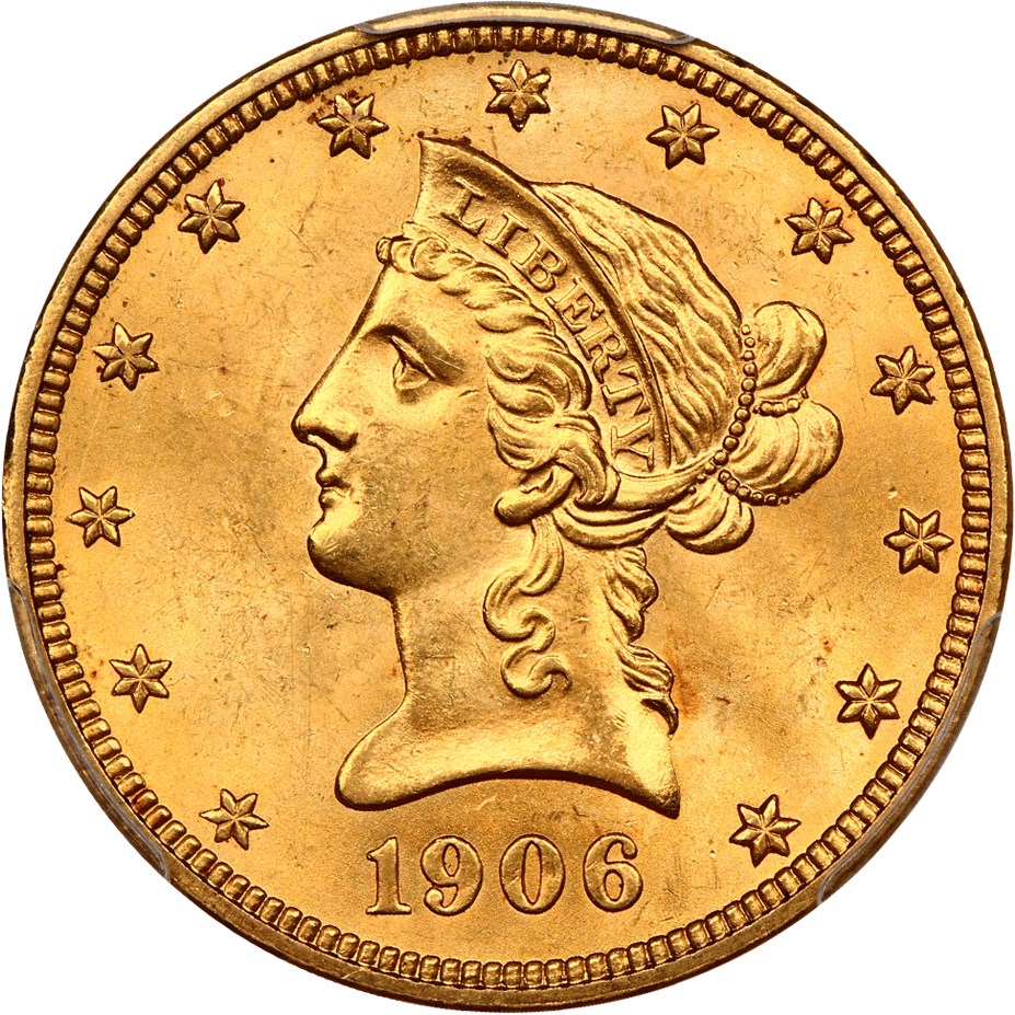 image for: 1906 $10 PCGS MS64 ex: D.L. Hansen
