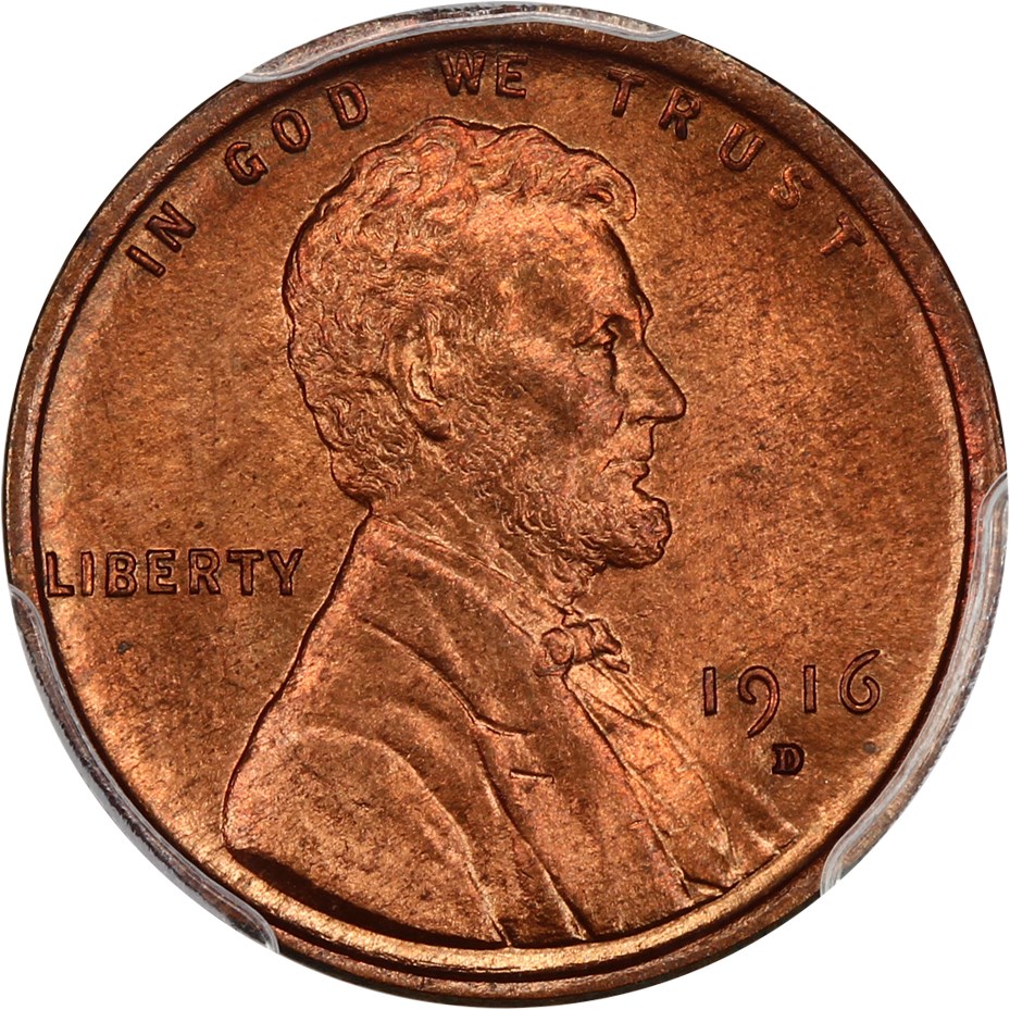 image for: 1916-D 1c PCGS MS65 RD