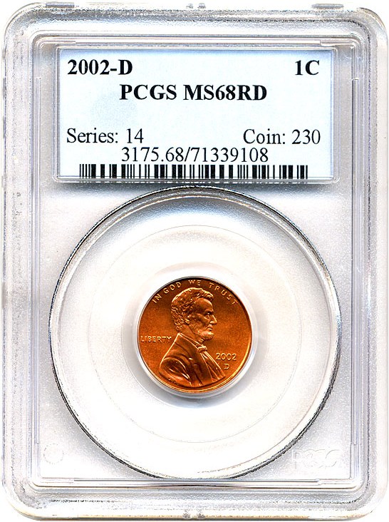 image for: 2002-D 1c  PCGS MS68 RD