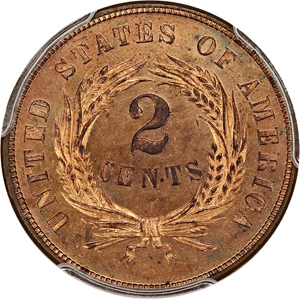 image for: 1867 2c PCGS Proof 64 RD
