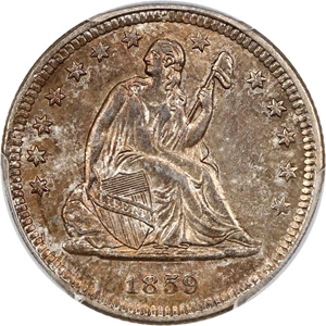 image for: 1859-O 25c PCGS/CAC MS62 ex: D.L. Hansen