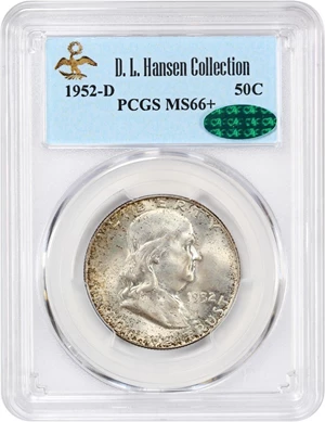 image for: 1952-D 50c PCGS/CAC MS66+ ex: D.L. Hansen