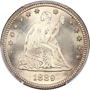 image for: 1889 25c PCGS MS66 ex: D.L. Hansen