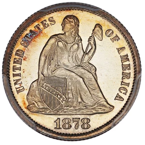 image for: 1878 10c PCGS Proof 64 CAM ex: D.L. Hansen