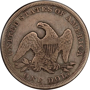 image for: 1855 $1 PCGS F12