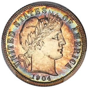 image for: 1904 10c PCGS Proof 65 CAM ex: D.L. Hansen