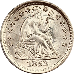 image for: 1853 10c PCGS/CAC MS64 (No Arrows)