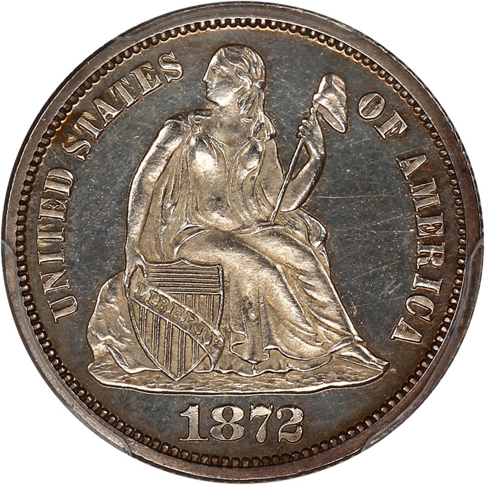 image for: 1872 10c PCGS Proof 62