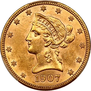 image for: 1907-S $10 PCGS MS62 ex: D.L. Hansen