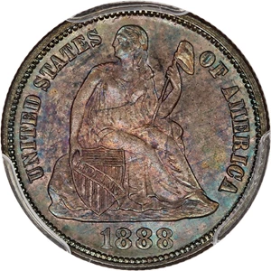 image for: 1888-S 10c PCGS/CAC MS66