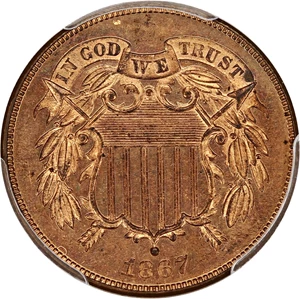 image for: 1867 2c PCGS Proof 64 RD