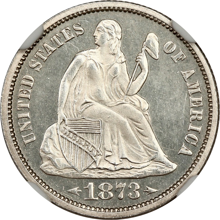 image for: 1873 10c NGC Proof 64 (Arrows)
