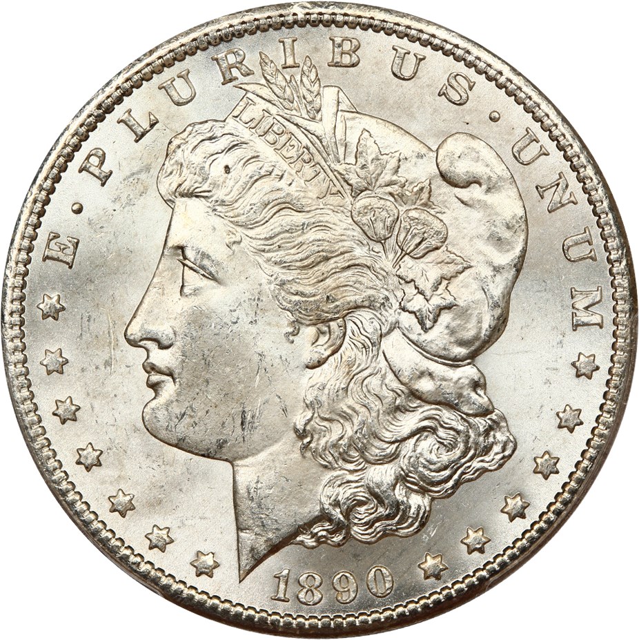 image for: 1890-CC $1 PCGS/CAC MS63 (Tailbar, VAM-4) ex: Carson City Collection/D.L. Hansen