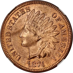 image for: 1874 1c NGC MS64 RD