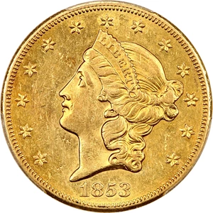 image for: 1853-O $20 PCGS AU53 ex: D.L. Hansen