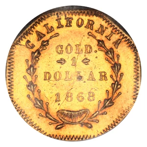 image for: 1868 Cal. Gold $1 NGC MS63DPL (BG-1105)