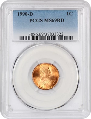 image for: 1990-D 1c PCGS MS69 RD