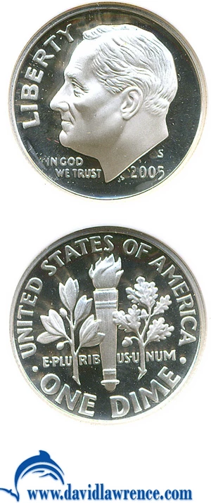 image for: 2005-S 10c Silver NGC Proof 70 UCameo