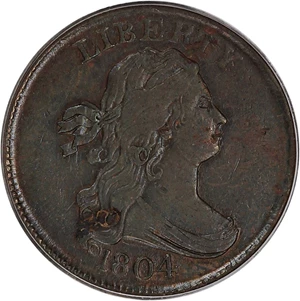 image for: 1804 1/2c PCGS XF40 (Crosslet 4, No Stems)