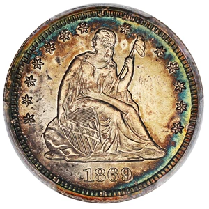 image for: 1869 25c PCGS Proof 64 ex: D.L. Hansen