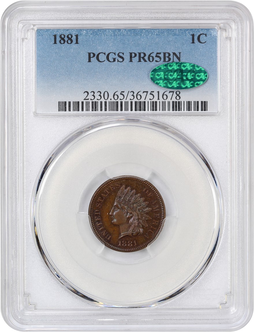 image for: 1881 1c PCGS/CAC Proof 65 BN