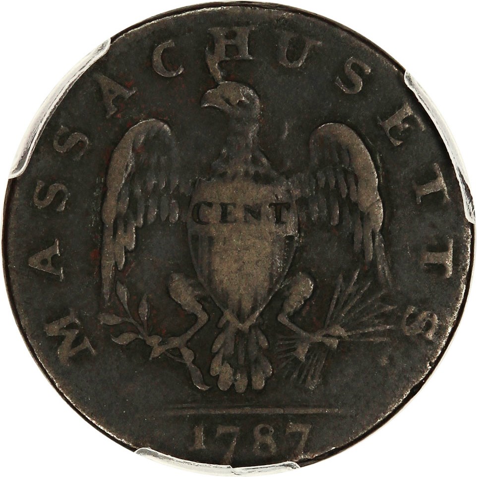 image for: 1787 Massachusetts Cent PCGS VF25 (Horn)