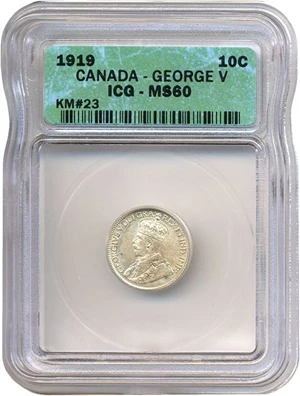 image for: Canada: 1919 10C ICG MS60