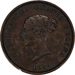 image for: Canada: New Brunswick 1854 1D Token PCGS XF Details (KM-4)