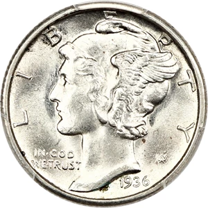 image for: 1936-S 10c PCGS MS64
