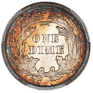 image for: 1867 10c PCGS Proof 65 ex: D.L. Hansen
