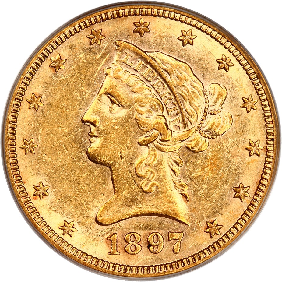 image for: 1897-S $10 PCGS AU50 (OGH)