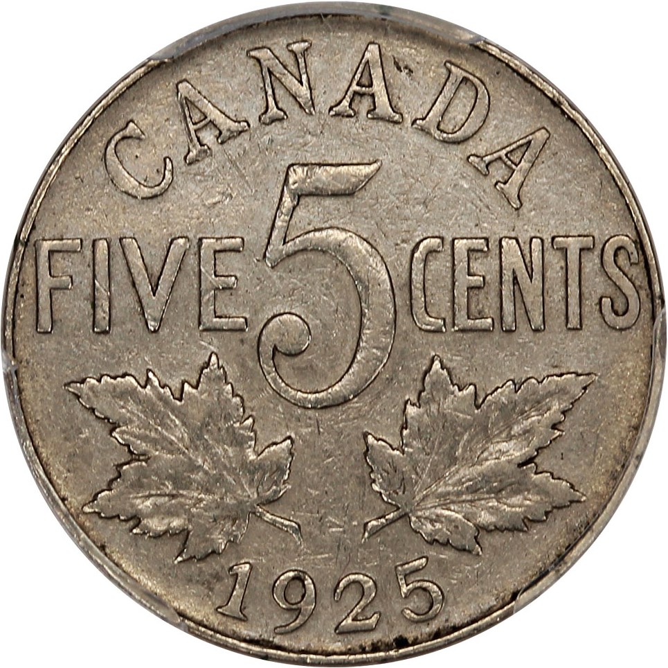 image for: Canda: 1925 5C PCGS VF25 (KM-29)