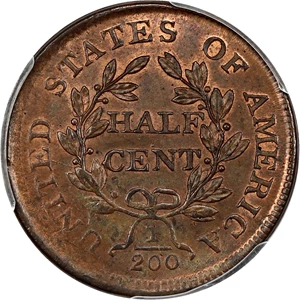 image for: 1804 Plain 4, No Stems 1/2c PCGS MS64 BN (C-13) ex: Goodridge/D.L. Hansen