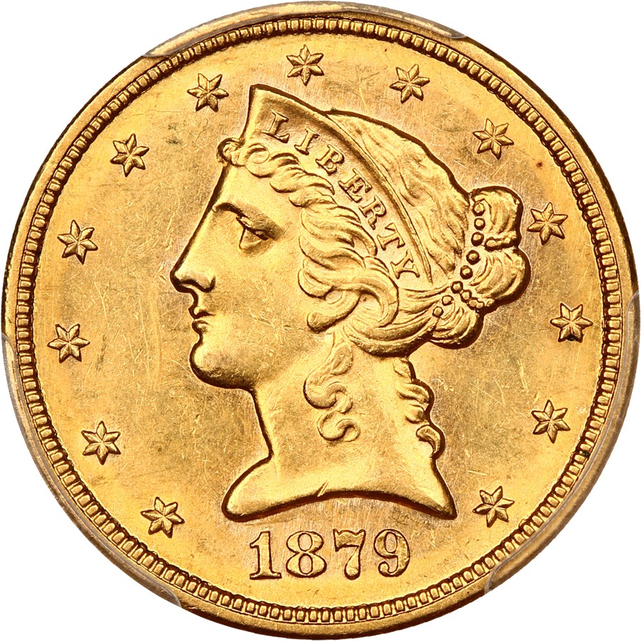 image for: 1879-S $5 PCGS MS62 ex: D.L. Hansen