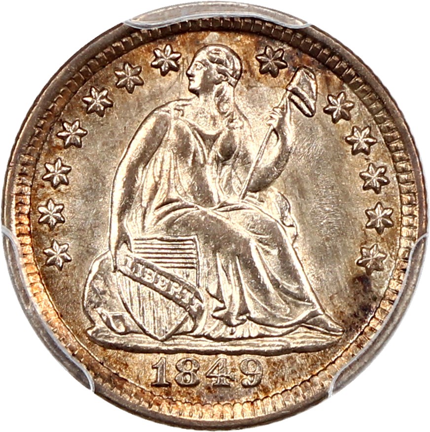 image for: 1849 H10c PCGS MS65 ex: D.L. Hansen