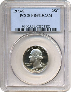 image for: 1973-S 25c PCGS Proof 69 DCameo
