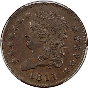 image for: 1811 1/2c PCGS/CAC XF45 ex: D.L. Hansen