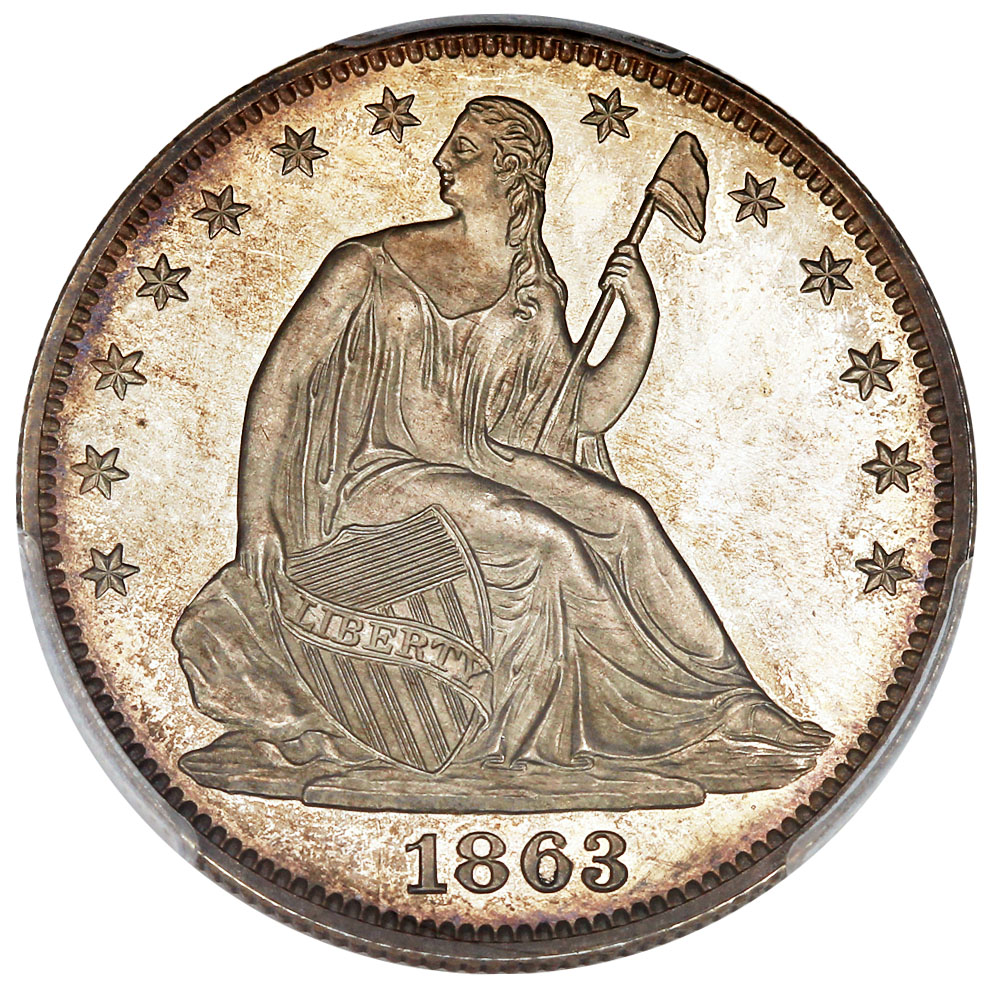 image for: 1863 50c PCGS Proof 64 ex: D.L. Hansen