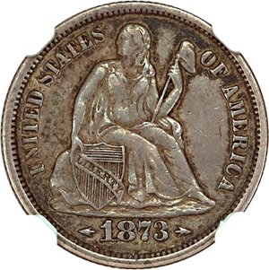 image for: 1873 10c NGC AU53 (Arrows)